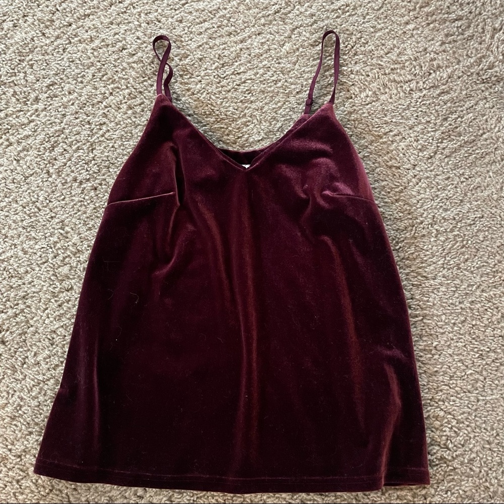 a new day red velvet v-neck tank top